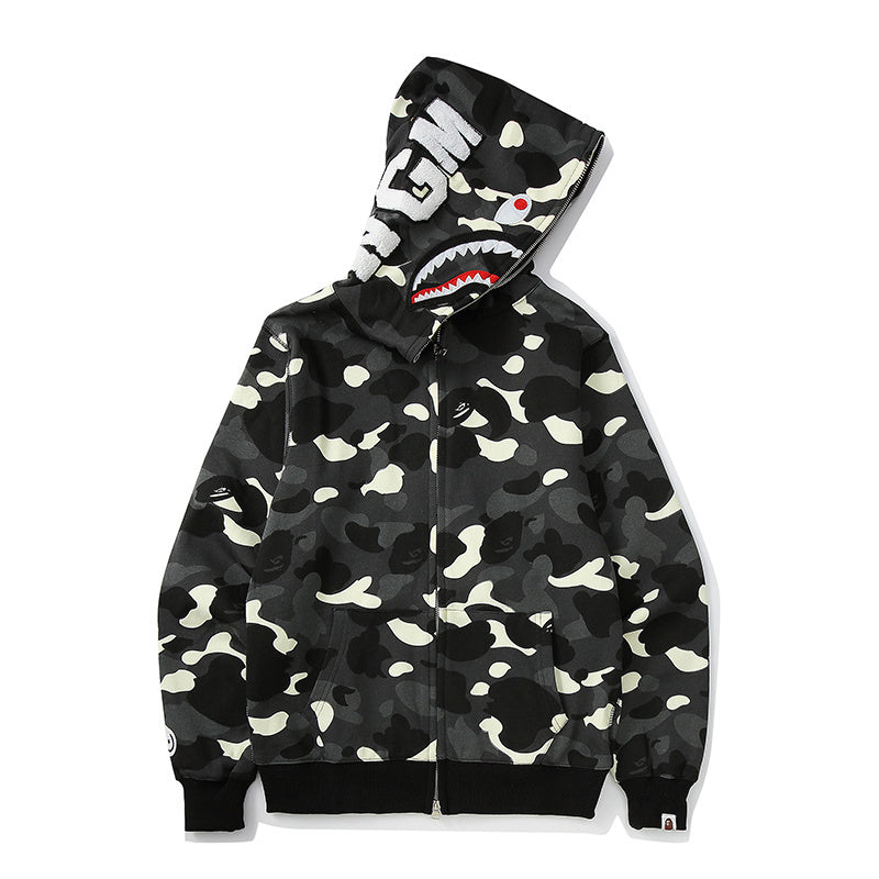 CAMO SHARK FULL ZIP HOODIE - BAPE®