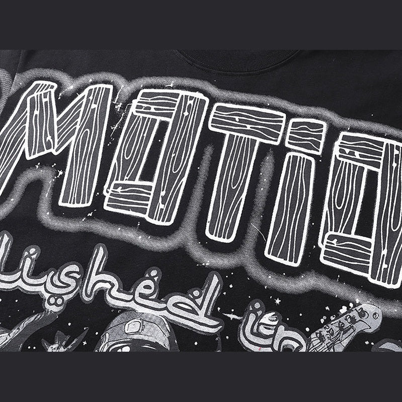 T-SHIRT MANCHES LONGUES MIXED EMOTION "CREAM ART CLUB" | L'Élégance Introspective