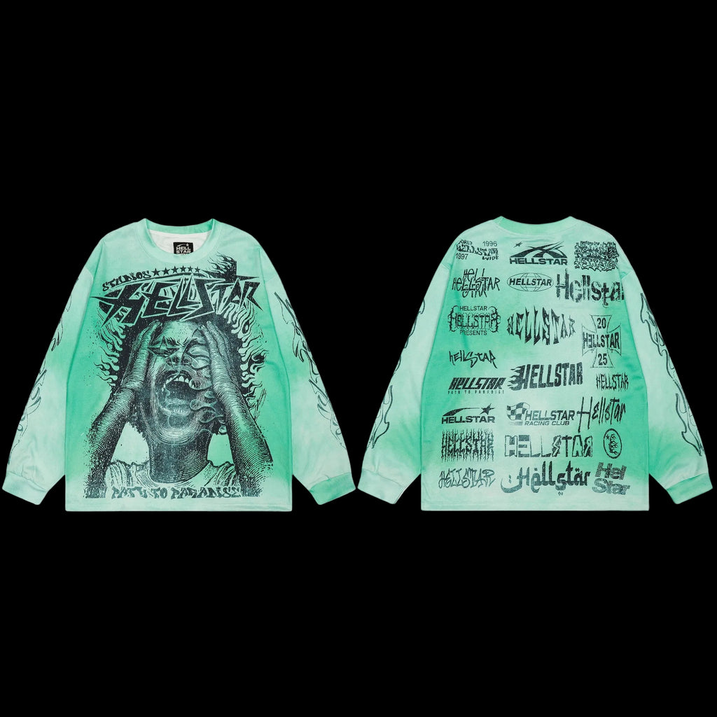 T-SHIRT MANCHES LONGUES HELLSTAR AIRBRUSH BONES | L'Art Squelette Révélé