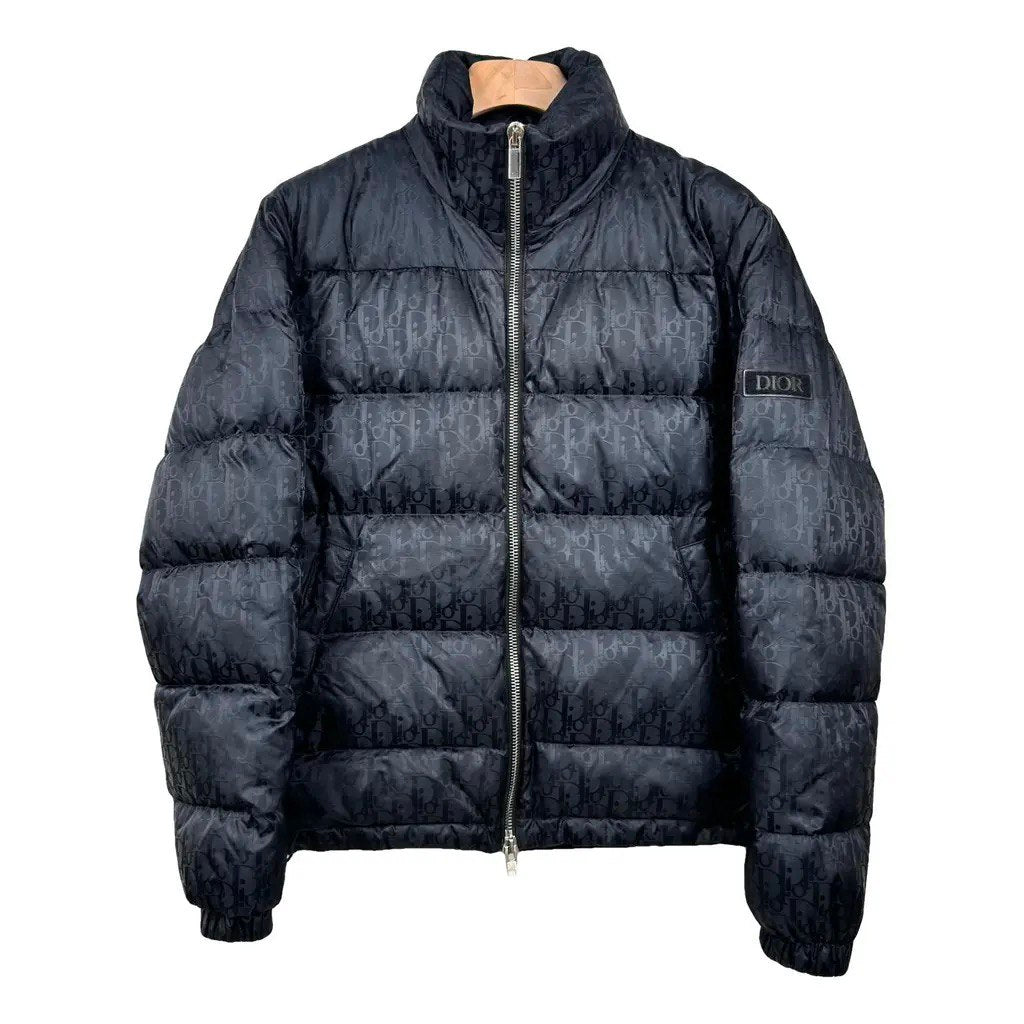 Doudoune Dior Oblique – Noir Ton sur Ton – Logo Patch – Édition Luxe